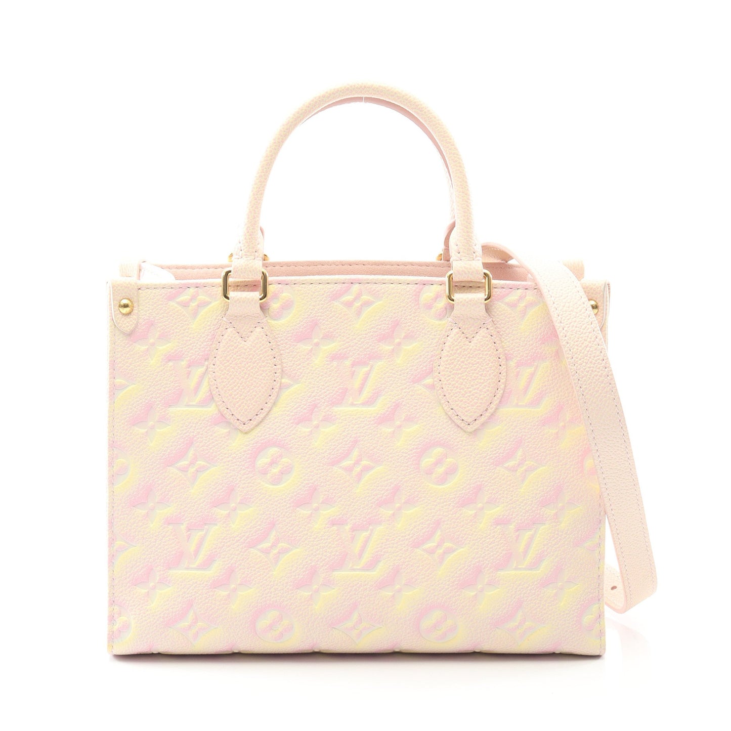 オンザゴーPM モノグラムアンプラント サマースターダスト ハンドバッグ レザー ピンク イエロー 2WAY ルイヴィトン バッグ LOUIS VUITTON
