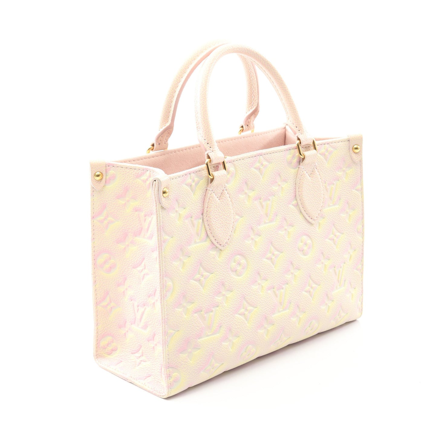 オンザゴーPM モノグラムアンプラント サマースターダスト ハンドバッグ レザー ピンク イエロー 2WAY ルイヴィトン バッグ LOUIS VUITTON