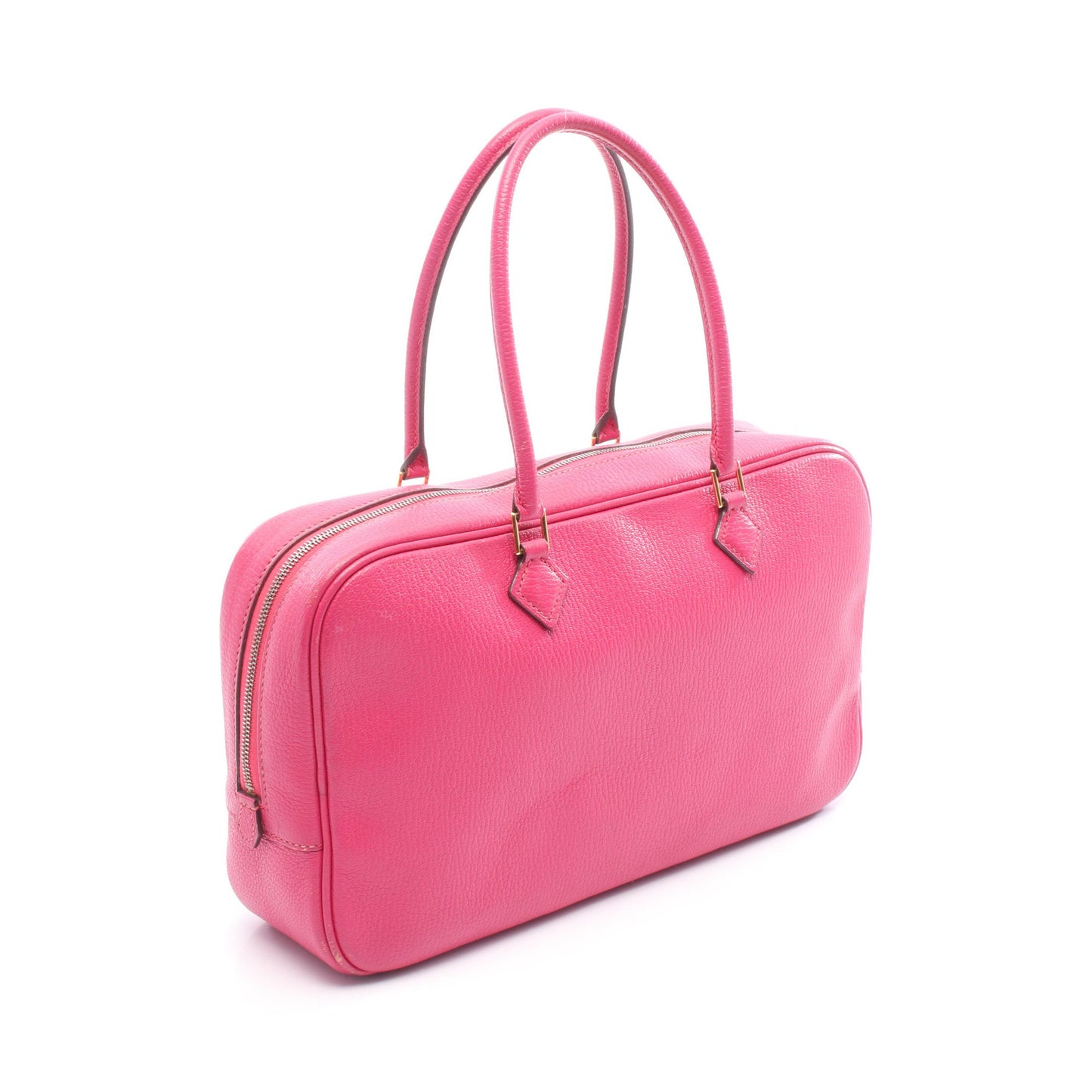 プリュムエラン28 フューシャピンク ハンドバッグ シェーブル ピンク ゴールド金具 □J刻印 エルメス バッグ HERMES