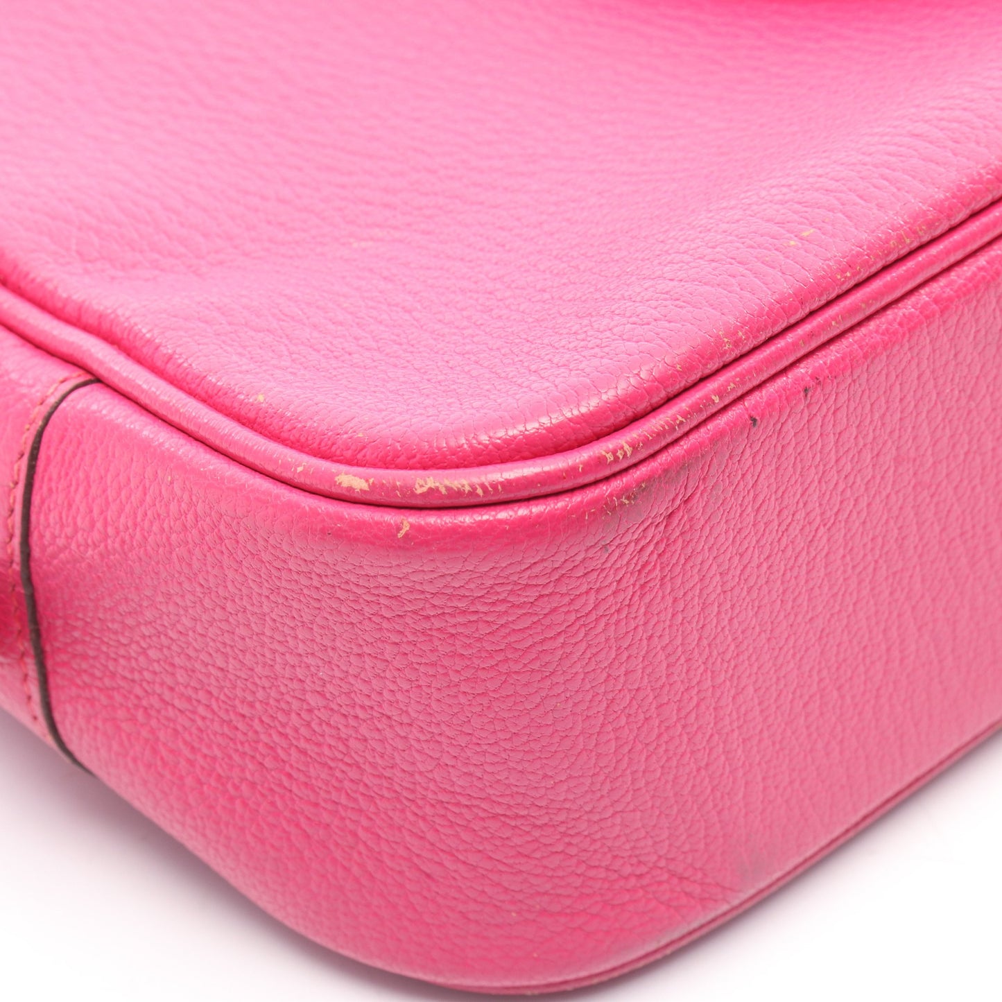 プリュムエラン28 フューシャピンク ハンドバッグ シェーブル ピンク ゴールド金具 □J刻印 エルメス バッグ HERMES