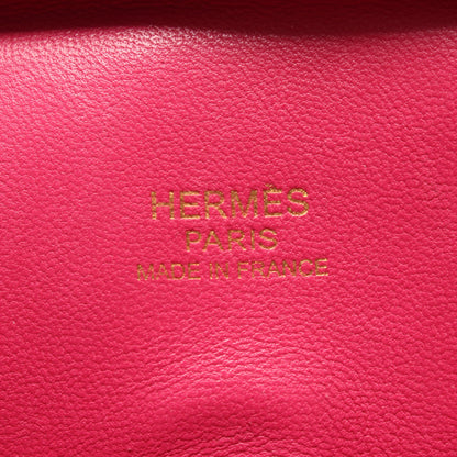 プリュムエラン28 フューシャピンク ハンドバッグ シェーブル ピンク ゴールド金具 □J刻印 エルメス バッグ HERMES