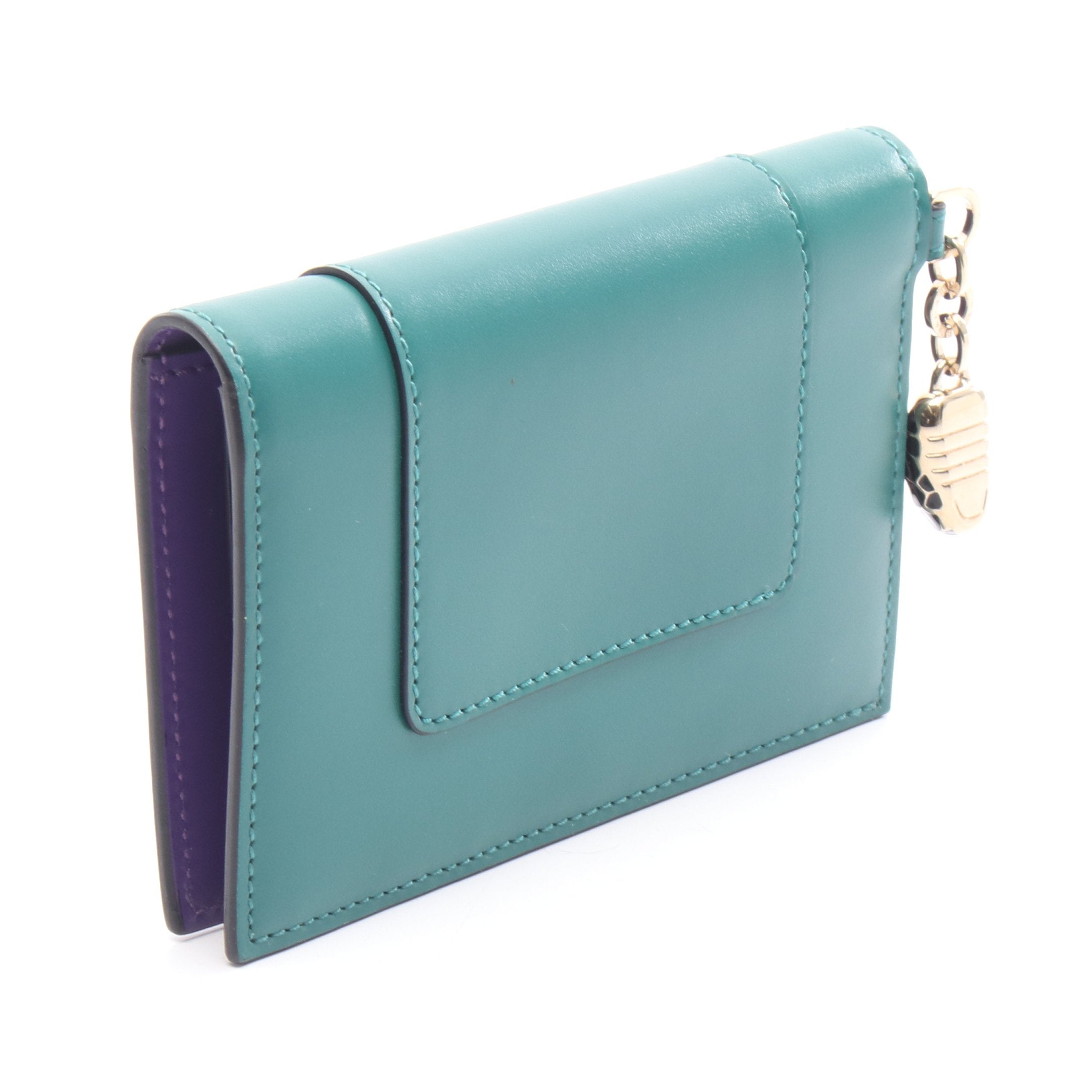 セルペンティ フォーエバー カードケース レザー グリーン ブルガリ