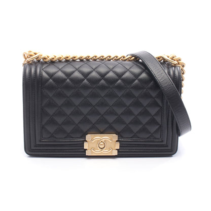 ボーイシャネル チェーンショルダーバッグ キャビアスキン ブラック ゴールド金具 シャネル バッグ CHANEL