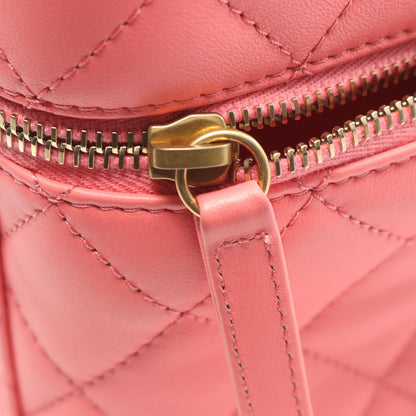 マトラッセ バニティバッグ チェーンショルダーバッグ ラムスキン ピンク ゴールド金具 2WAY シャネル バッグ CHANEL