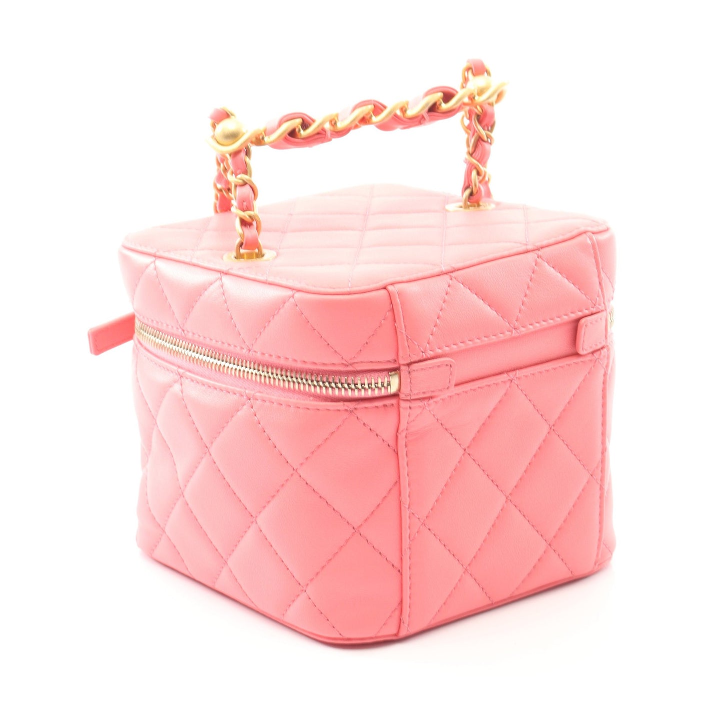 マトラッセ バニティバッグ チェーンショルダーバッグ ラムスキン ピンク ゴールド金具 2WAY シャネル バッグ CHANEL