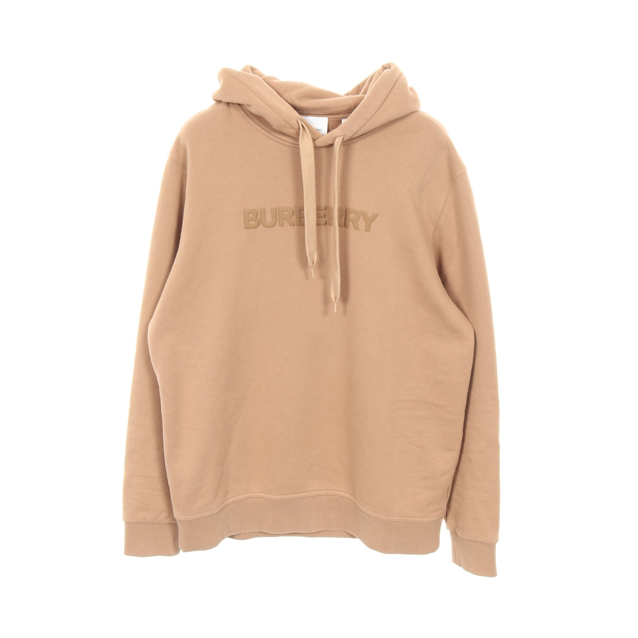 LOGO PRINT COTTON HOODIE プルオーバーパーカー コットン ベージュ