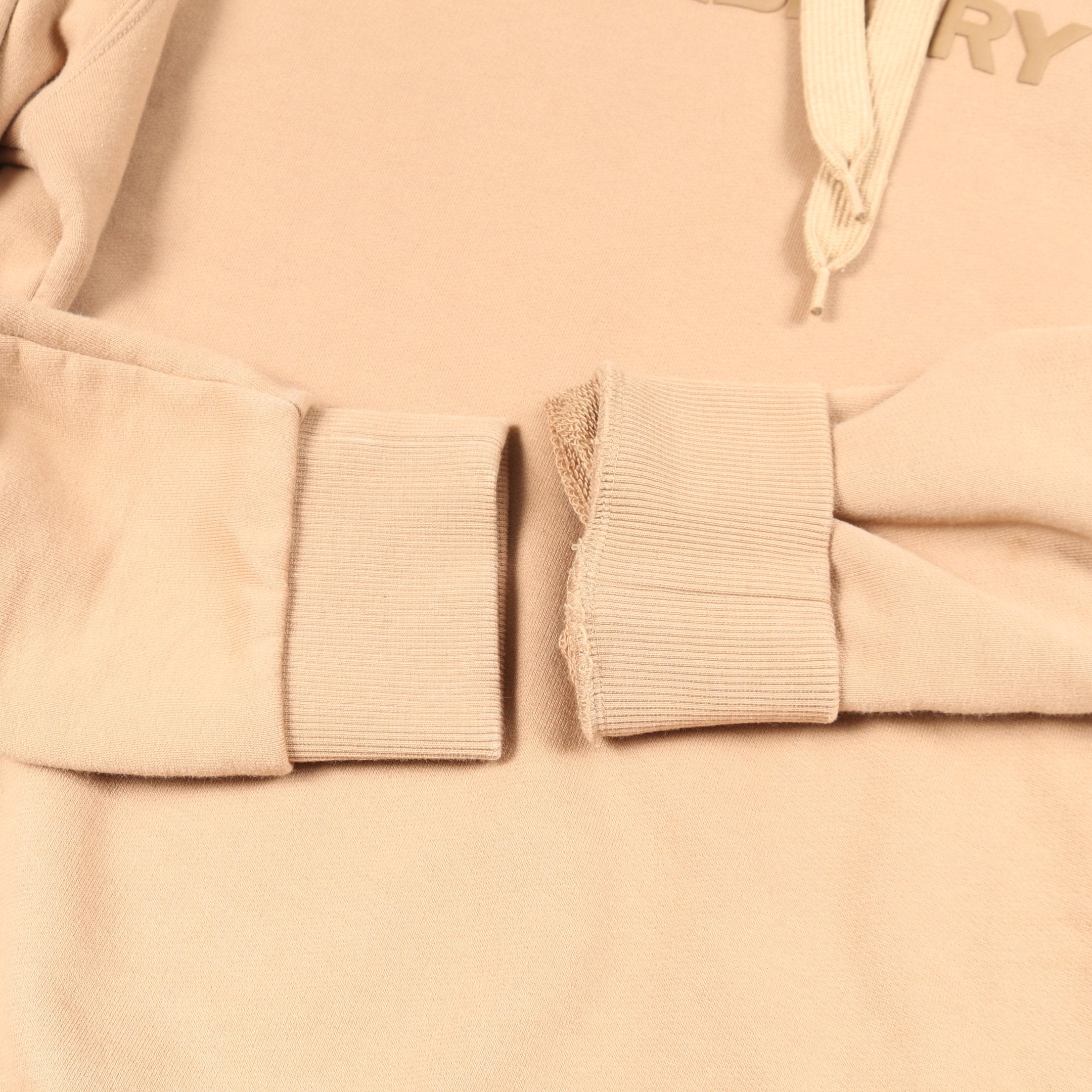LOGO PRINT COTTON HOODIE プルオーバーパーカー コットン ベージュ