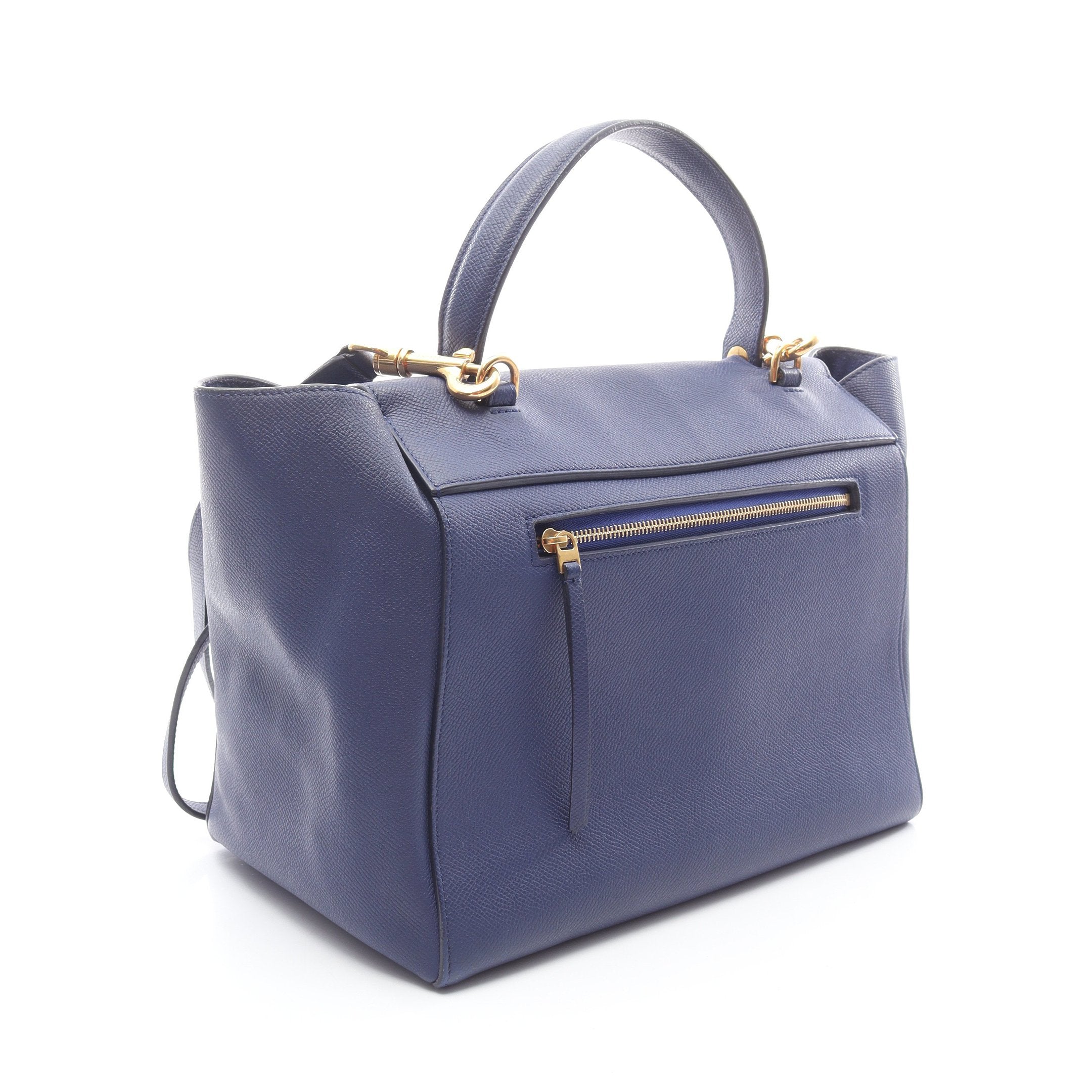 【安心鑑定済、店舗にて鑑定済】セリーヌレザー ベルトバッグミニ 2wayバッグ BELT BAG MINI ベルトバッグ ミニ ハンドバッグ レザー ブルー 2WAY