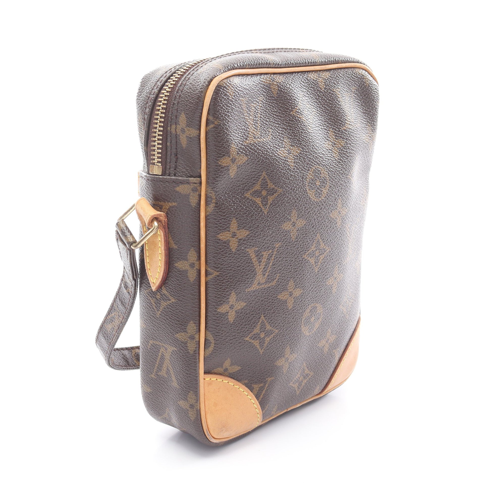 ダヌーブ モノグラム ショルダーバッグ PVC レザー ブラウン ルイヴィトン バッグ LOUIS VUITTON