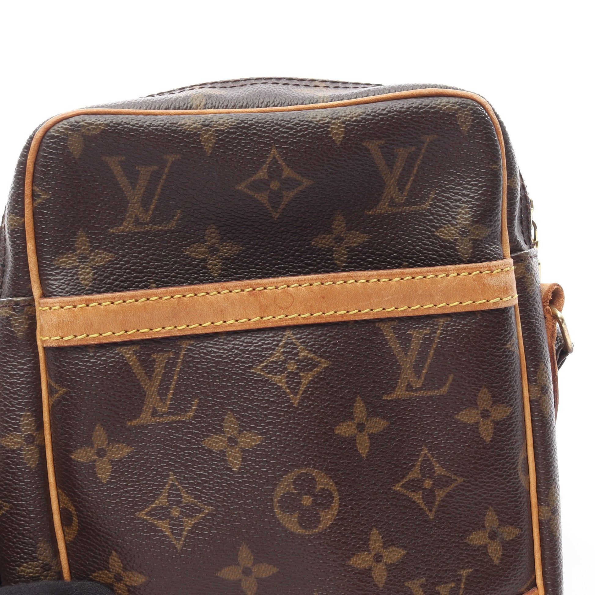 ダヌーブ モノグラム ショルダーバッグ PVC レザー ブラウン ルイヴィトン バッグ LOUIS VUITTON