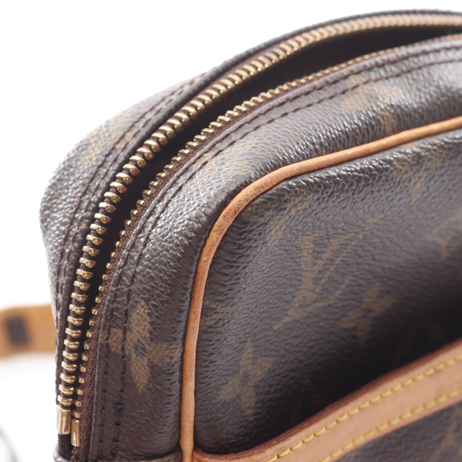 ダヌーブ モノグラム ショルダーバッグ PVC レザー ブラウン ルイヴィトン バッグ LOUIS VUITTON