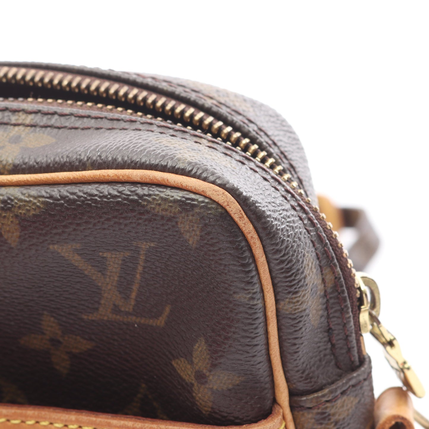 ダヌーブ モノグラム ショルダーバッグ PVC レザー ブラウン ルイヴィトン バッグ LOUIS VUITTON