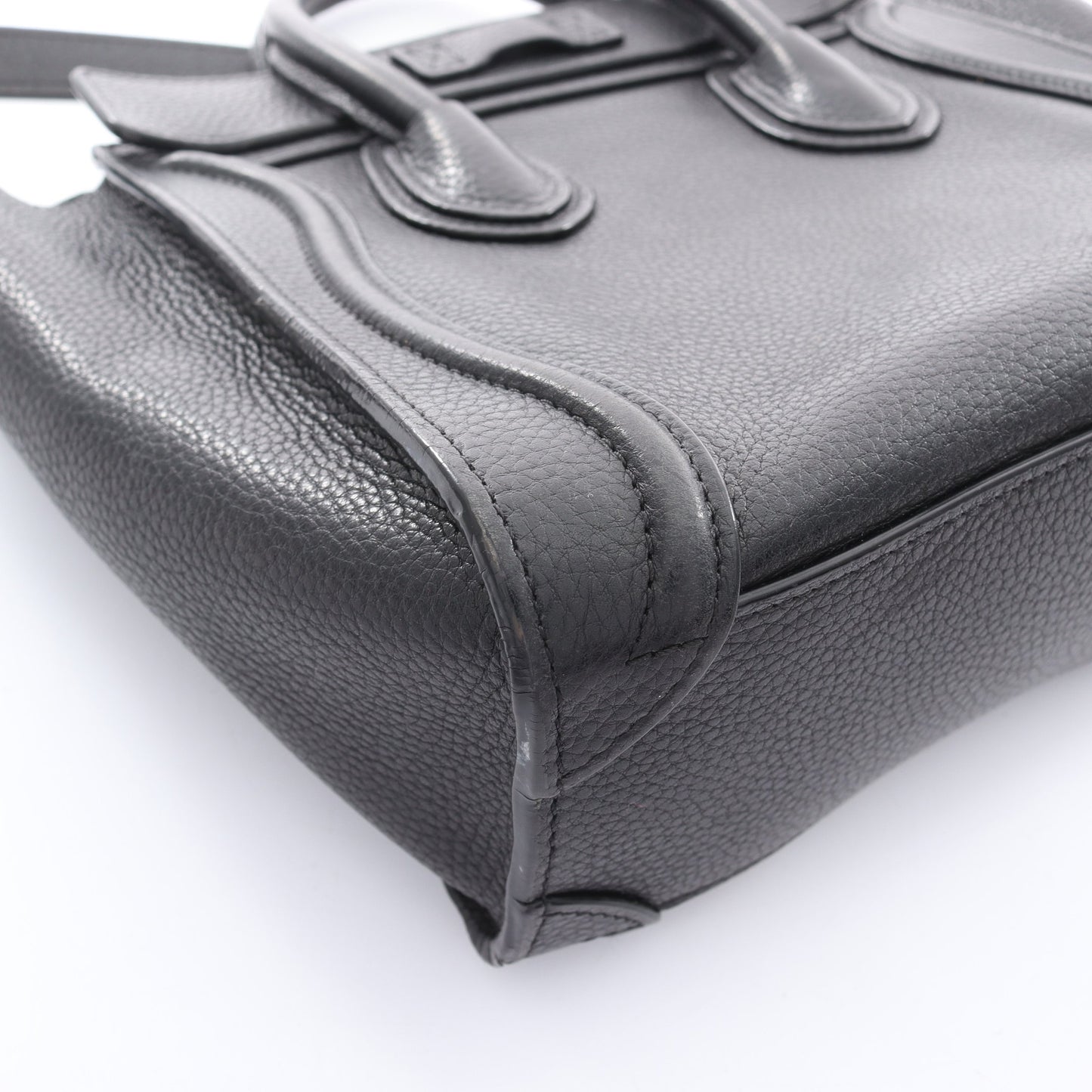 ラゲージ ナノショッパー ハンドバッグ レザー ブラック 2WAY セリーヌ バッグ CELINE