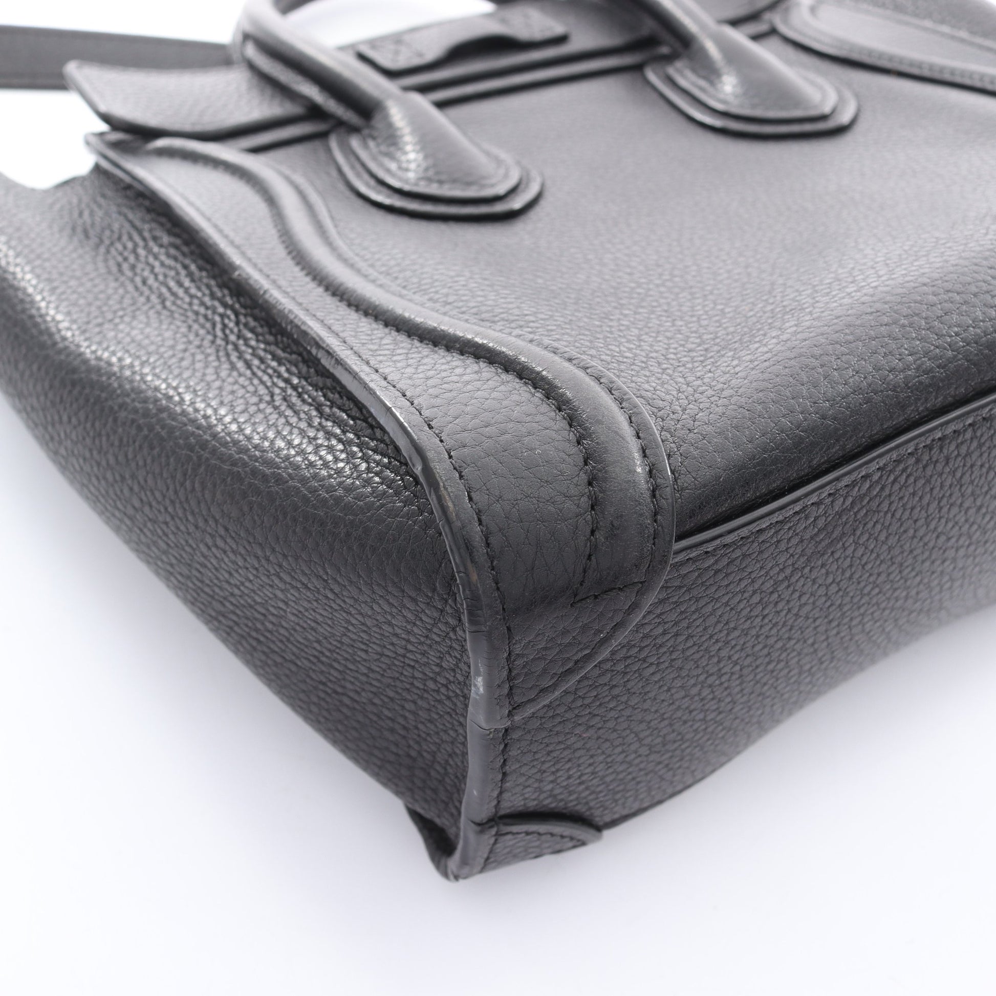 ラゲージ ナノショッパー ハンドバッグ レザー ブラック 2WAY セリーヌ バッグ CELINE