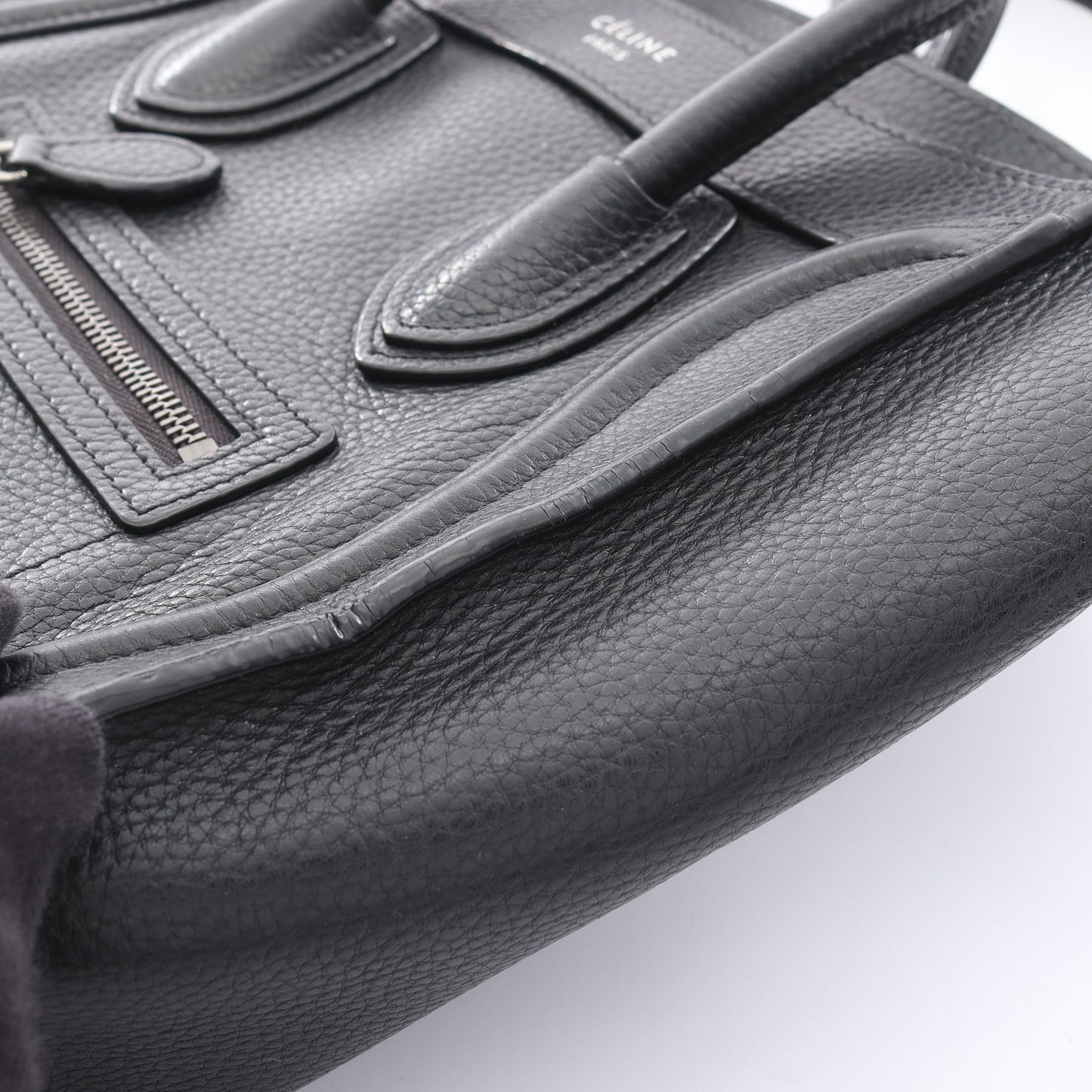 ラゲージ ナノショッパー ハンドバッグ レザー ブラック 2WAY セリーヌ バッグ CELINE