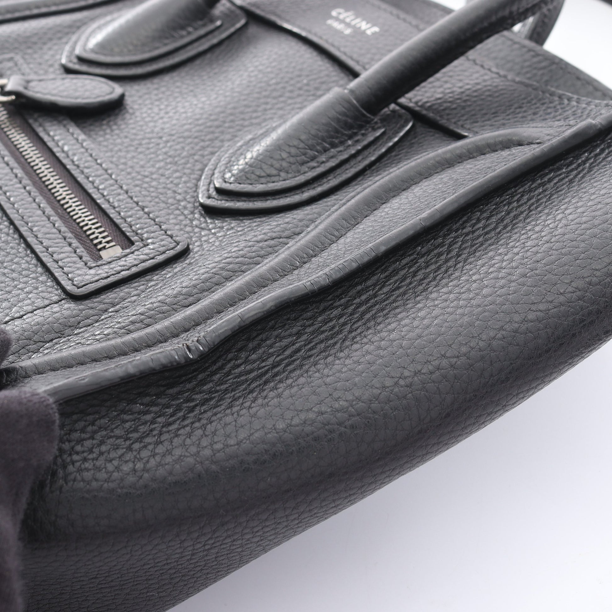 ラゲージ ナノショッパー ハンドバッグ レザー ブラック 2WAY セリーヌ バッグ CELINE