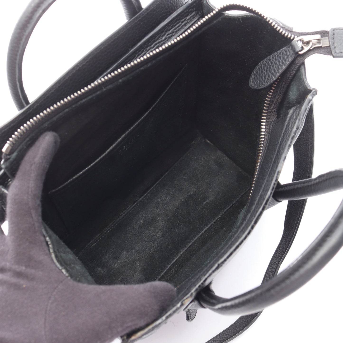 ラゲージ ナノショッパー ハンドバッグ レザー ブラック 2WAY セリーヌ バッグ CELINE