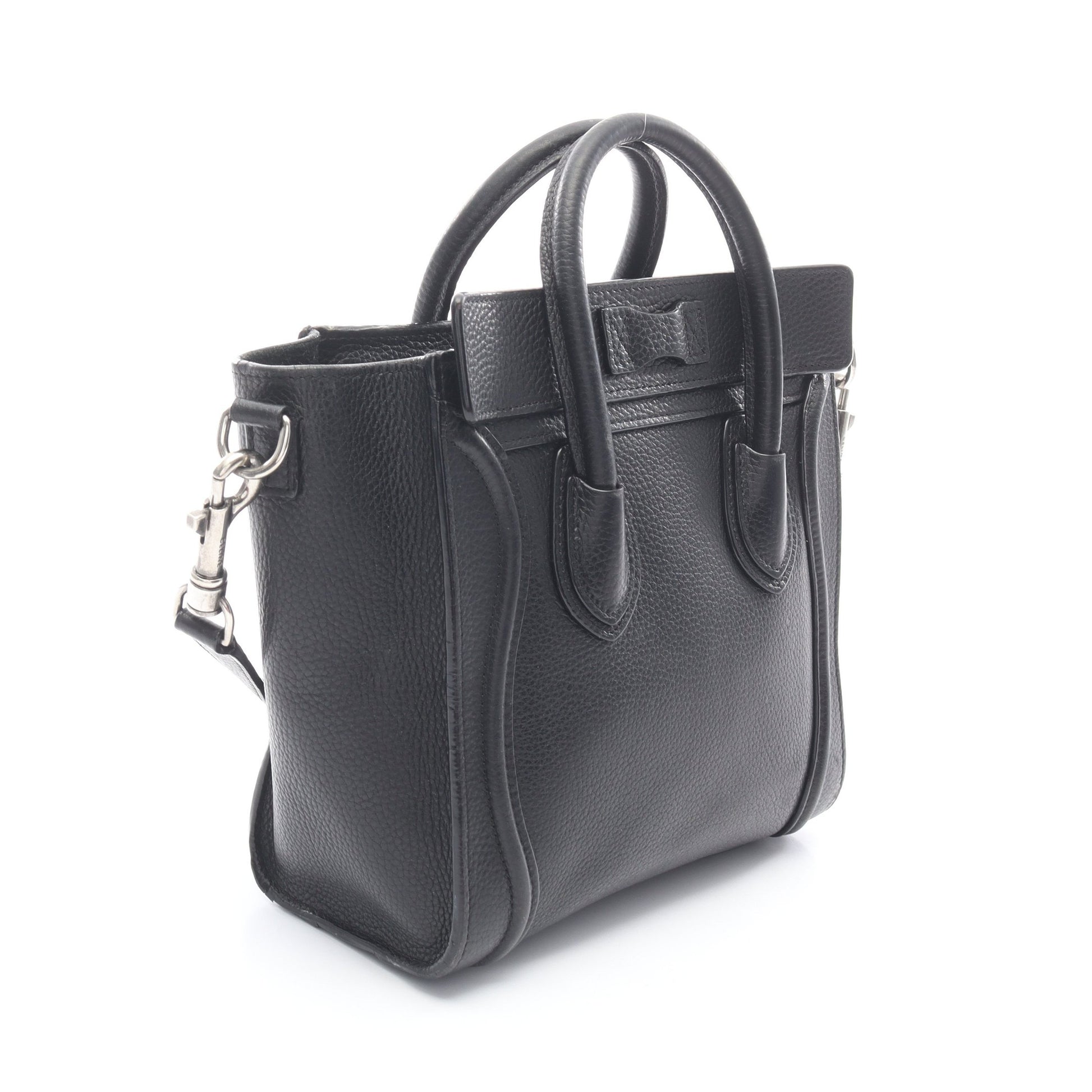 ラゲージ ナノショッパー ハンドバッグ レザー ブラック 2WAY セリーヌ バッグ CELINE