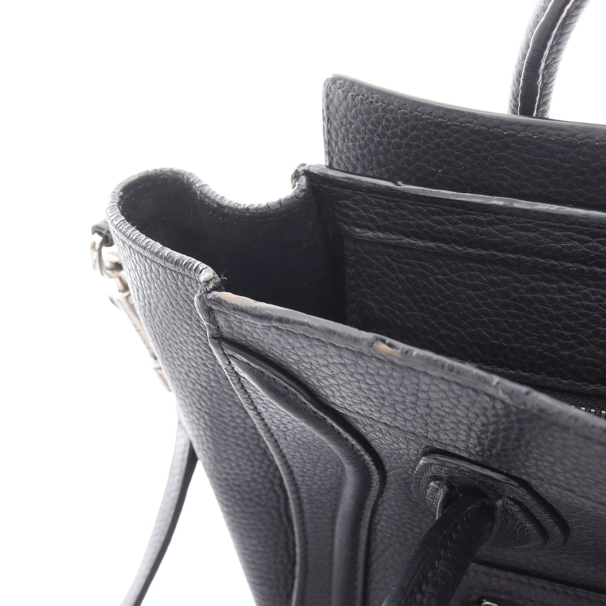 ラゲージ ナノショッパー ハンドバッグ レザー ブラック 2WAY セリーヌ バッグ CELINE