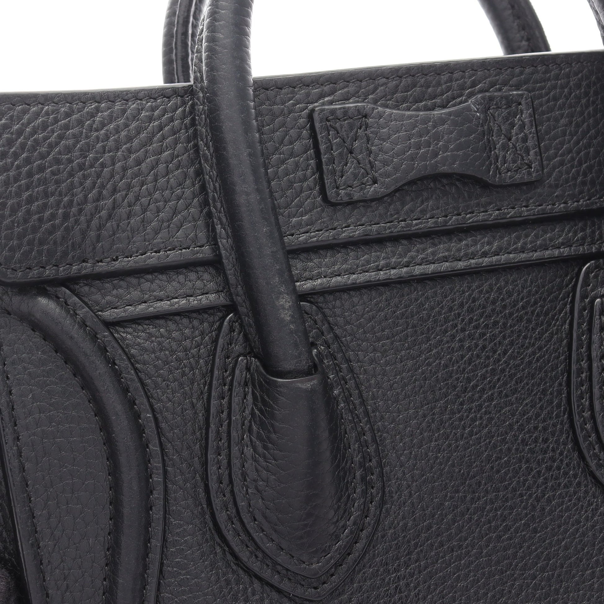 ラゲージ ナノショッパー ハンドバッグ レザー ブラック 2WAY セリーヌ バッグ CELINE