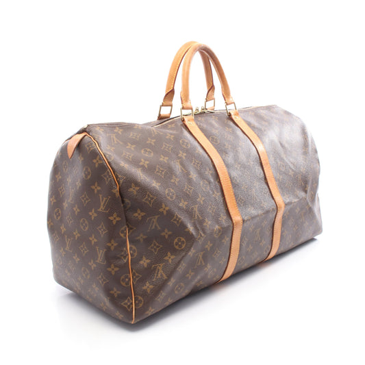 キーポル55 モノグラム ボストンバッグ PVC レザー ブラウン ルイヴィトン