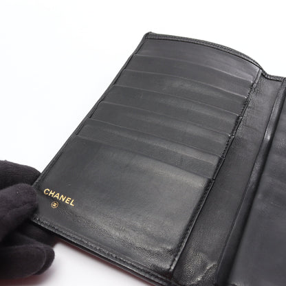 ビコローレ 二つ折り長財布 キャビアスキン ブラック ゴールド金具 がま口 シャネル 財布・小物 CHANEL