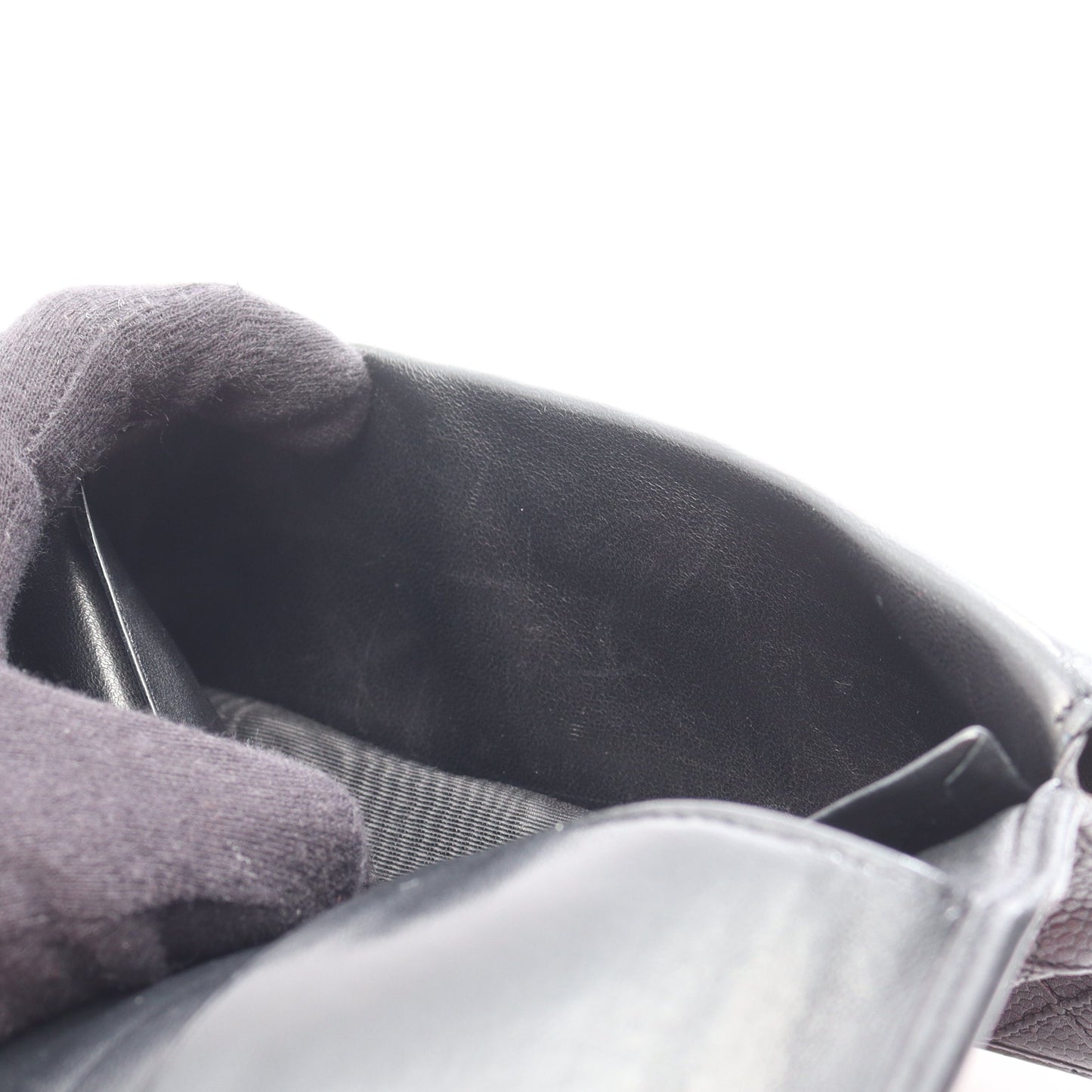 ビコローレ 二つ折り長財布 キャビアスキン ブラック ゴールド金具 がま口 シャネル 財布・小物 CHANEL