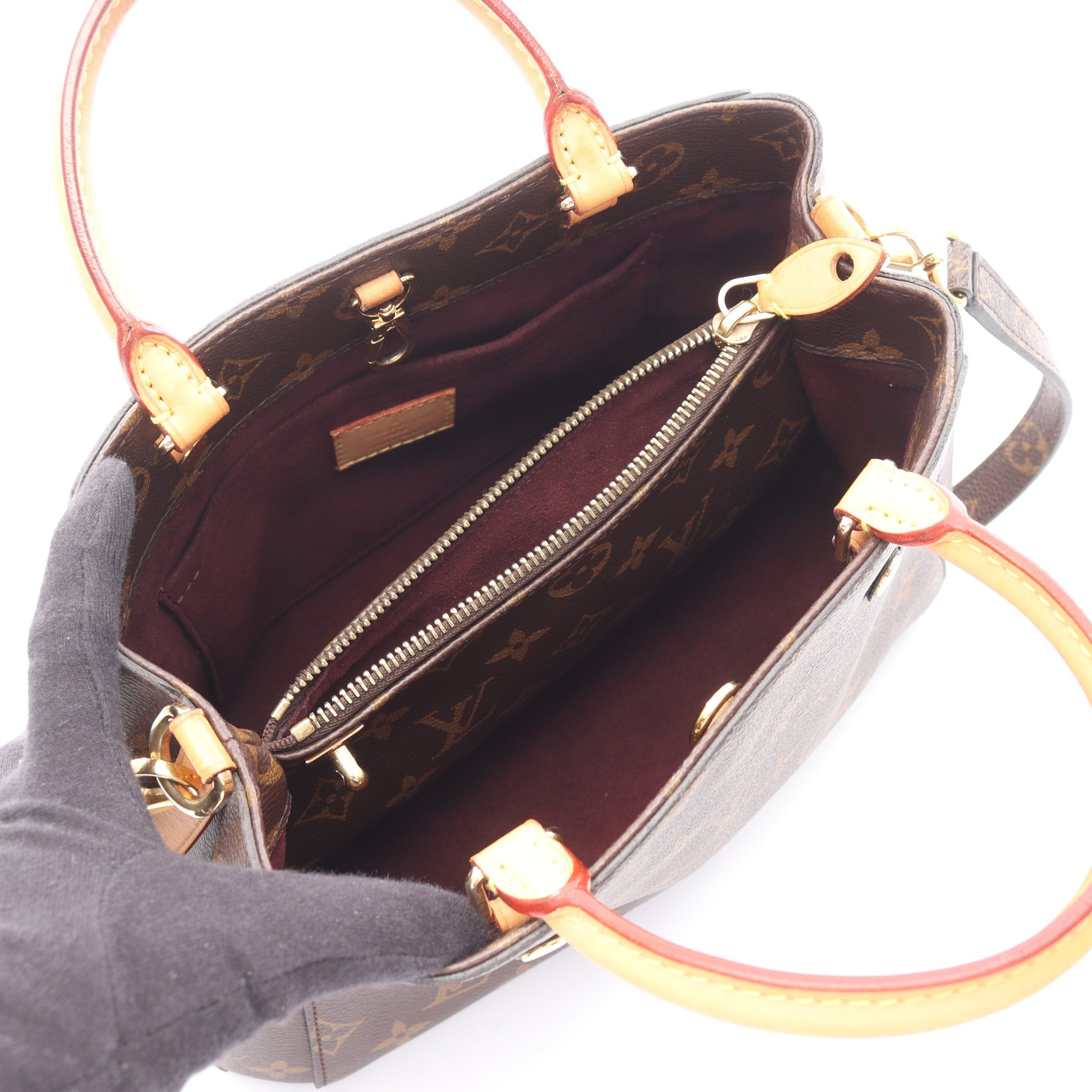 モンテーニュBB モノグラム ハンドバッグ PVC レザー ブラウン 2WAY