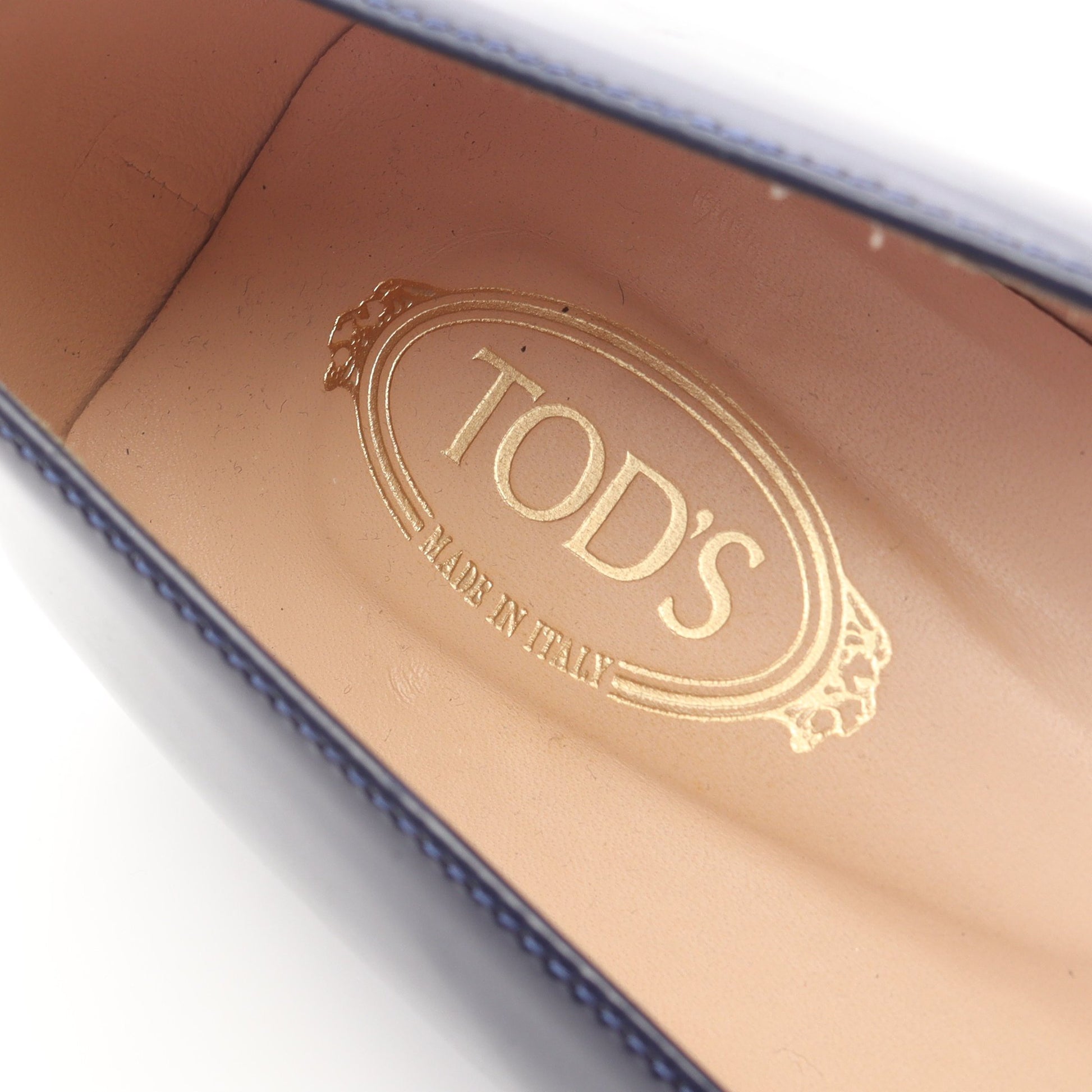 バレエシューズ エナメルレザー ダークブルー トッズ シューズ TOD'S