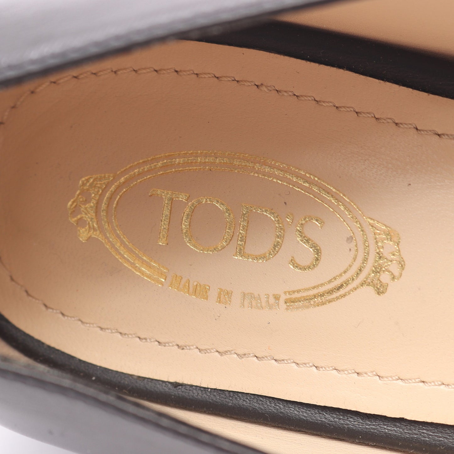ストラップパンプス フラットシューズ レザー ブラック トッズ シューズ TOD'S