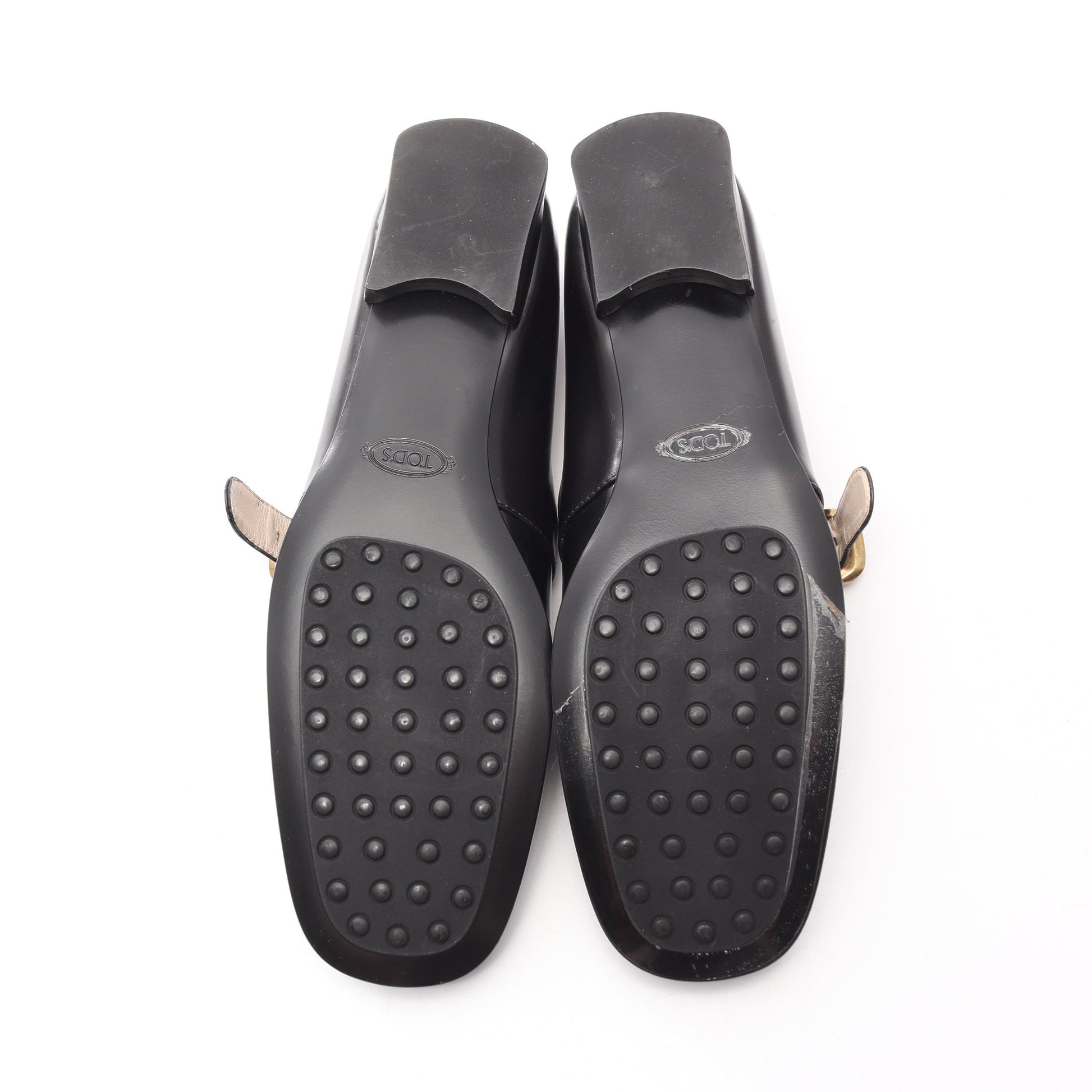 ストラップパンプス フラットシューズ レザー ブラック トッズ シューズ TOD'S