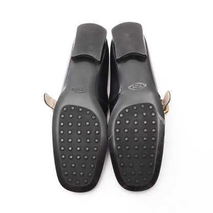 ストラップパンプス フラットシューズ レザー ブラック トッズ シューズ TOD'S