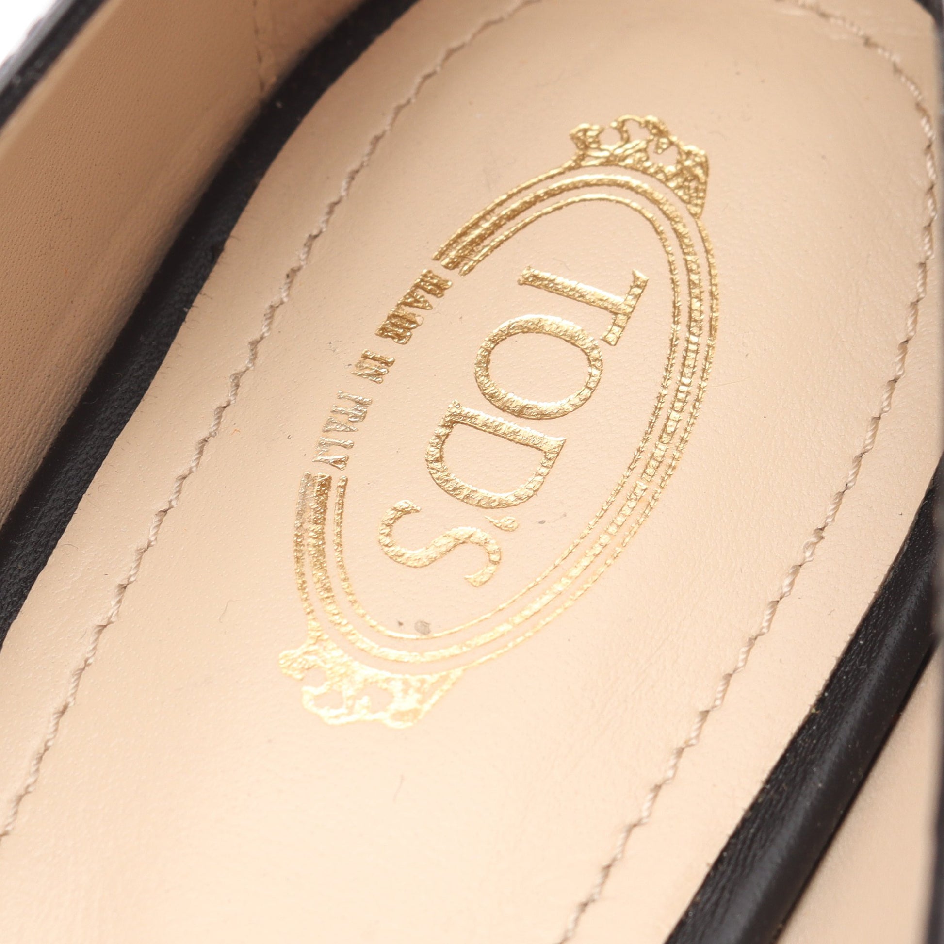 ストラップパンプス フラットシューズ レザー ブラック トッズ シューズ TOD'S