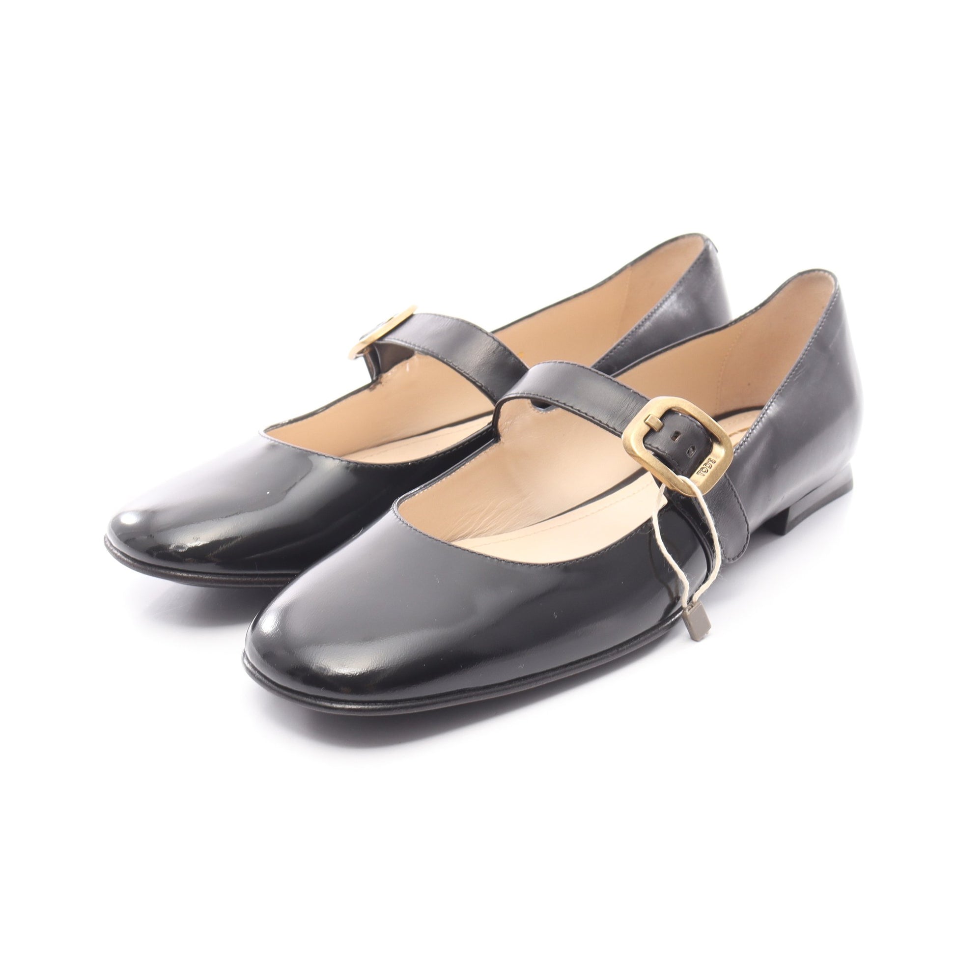 ストラップパンプス フラットシューズ レザー ブラック トッズ シューズ TOD'S