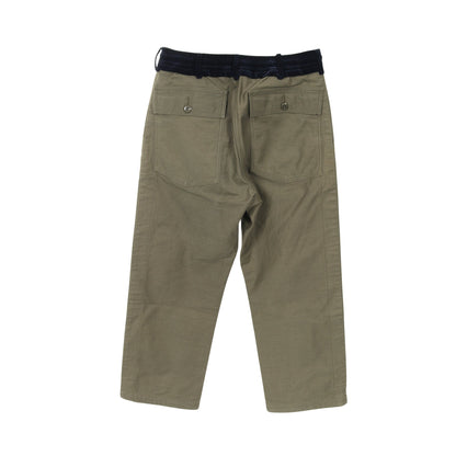 sacai × WTAPS WMILL-TROUSER 02 パンツ コットン カーキグリーン ネイビー 切替 サカイ ボトムス sacai