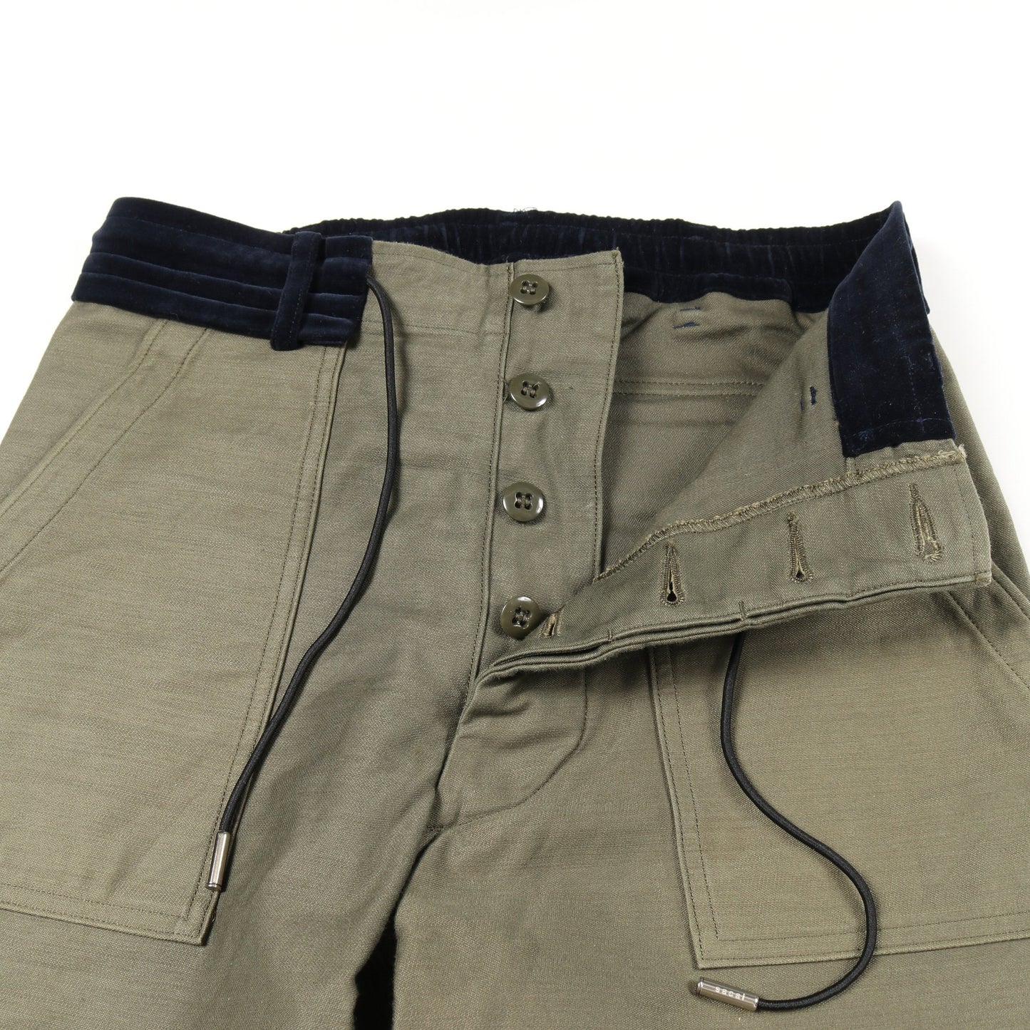 sacai × WTAPS WMILL-TROUSER 02 パンツ コットン カーキグリーン ネイビー 切替 サカイ ボトムス sacai