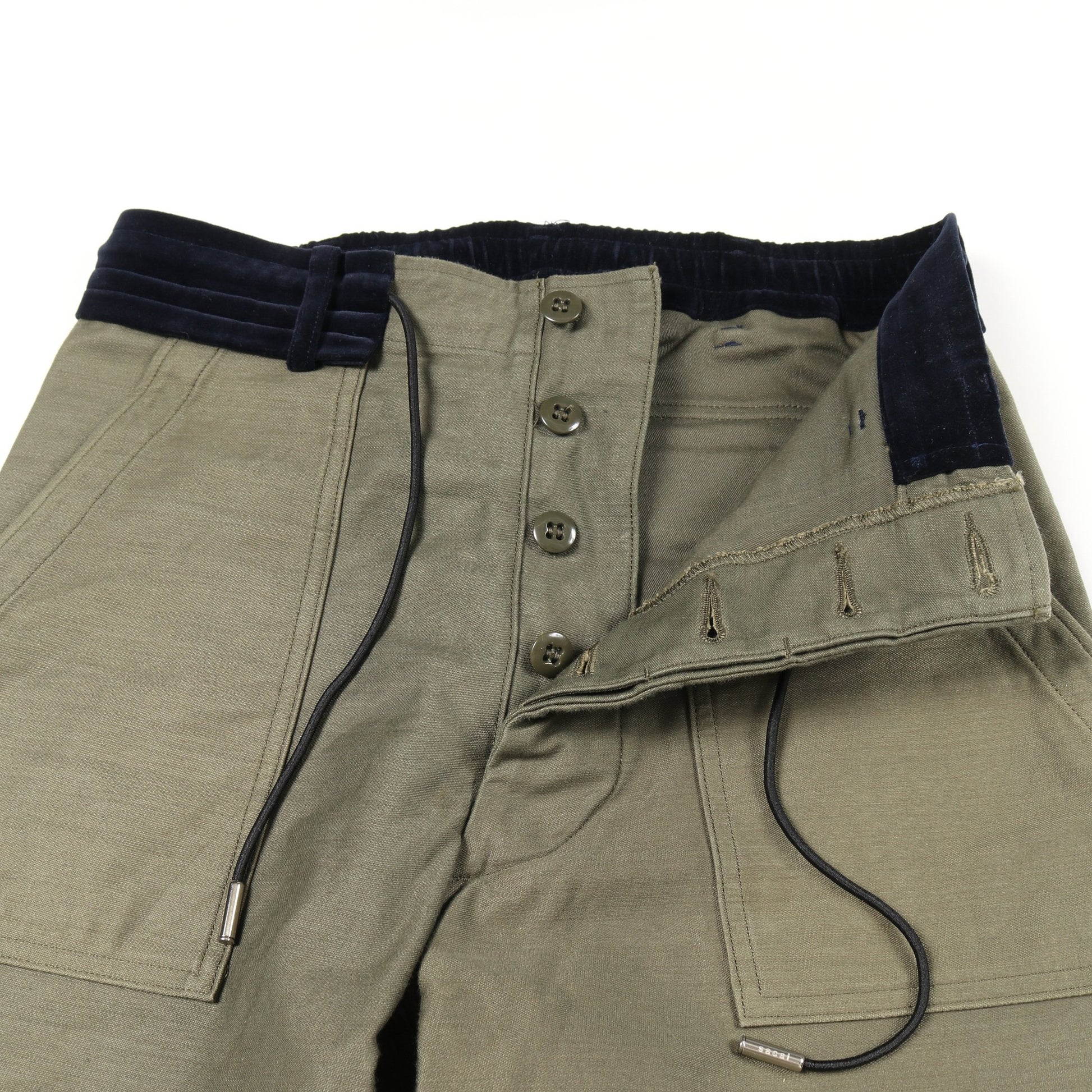 sacai × WTAPS WMILL-TROUSER 02 パンツ コットン カーキグリーン ネイビー 切替 サカイ ボトムス sacai