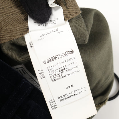 sacai × WTAPS WMILL-TROUSER 02 パンツ コットン カーキグリーン ネイビー 切替 サカイ ボトムス sacai