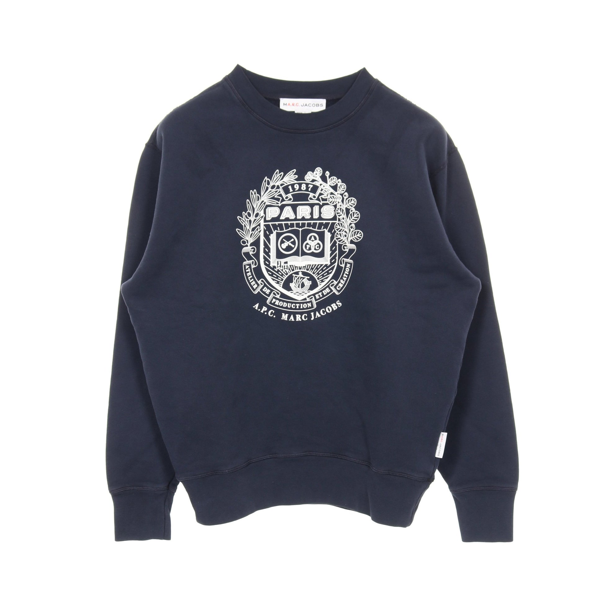 MARC JACOBS × A.P.C. The Mens Paris Crewneck スウェットシャツ コットン ネイビー マークジェイコブス トップス MARC JACOBS