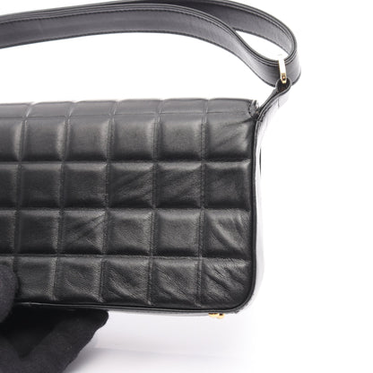 チョコバー ショルダーバッグ ラムスキン ブラック ゴールド金具 シャネル バッグ CHANEL