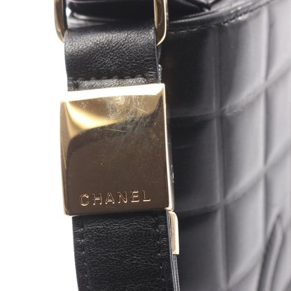 チョコバー ショルダーバッグ ラムスキン ブラック ゴールド金具 シャネル バッグ CHANEL