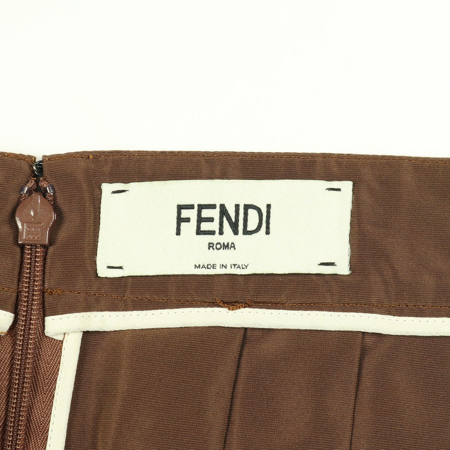 プリーツ スカート コットン ブラウン フェンディ ボトムス FENDI