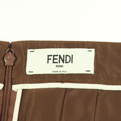 プリーツ スカート コットン ブラウン フェンディ ボトムス FENDI