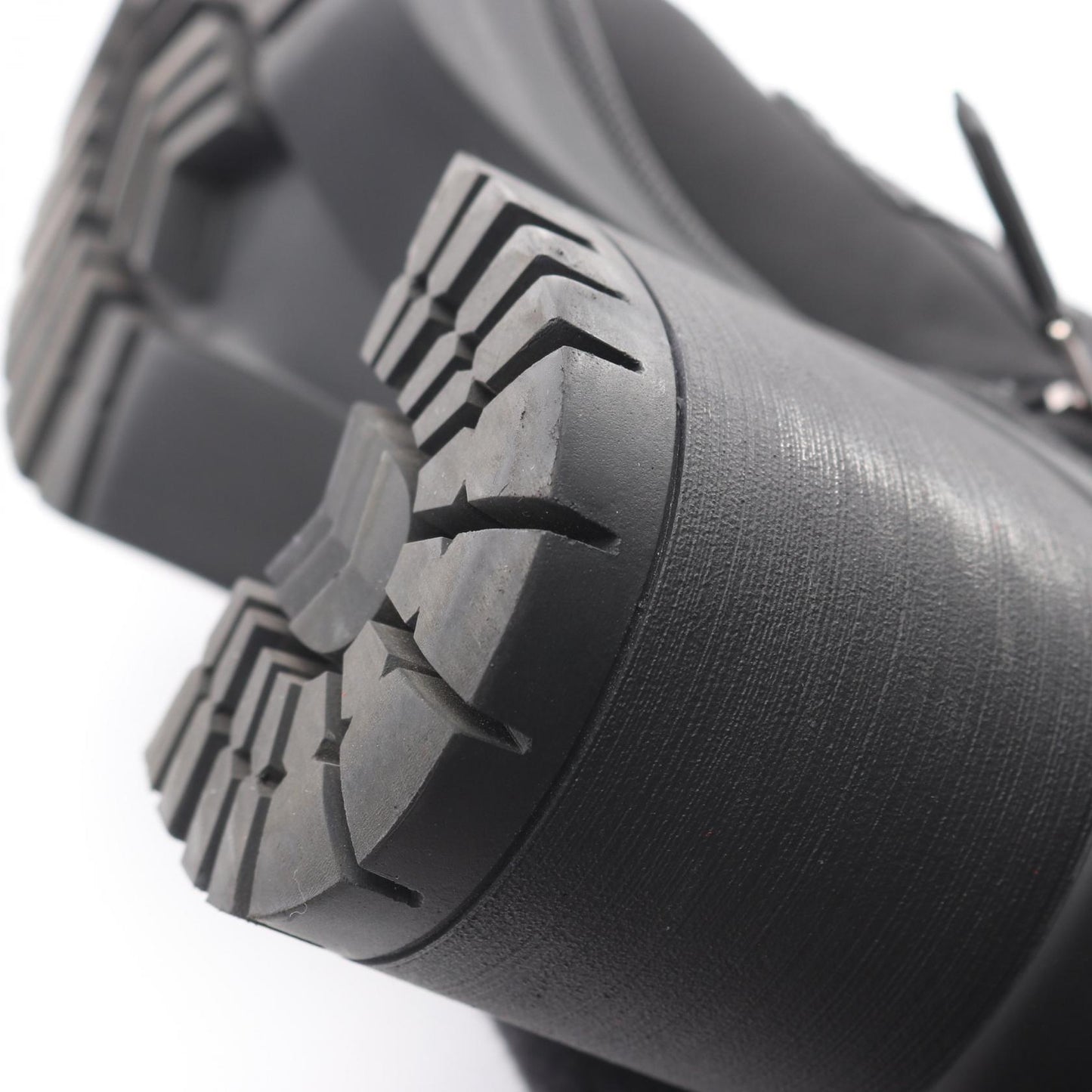 Re-Nylon レースアップ ブーツ ナイロン レザー ブラック 三角プレート プラダ シューズ PRADA