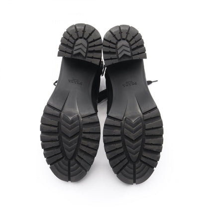 Re-Nylon レースアップ ブーツ ナイロン レザー ブラック 三角プレート プラダ シューズ PRADA