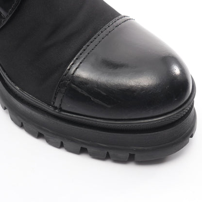 Re-Nylon レースアップ ブーツ ナイロン レザー ブラック 三角プレート プラダ シューズ PRADA