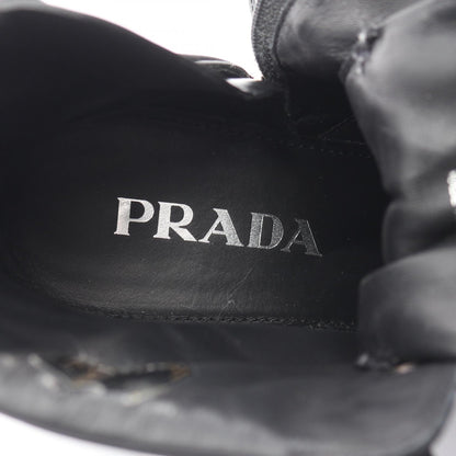 Re-Nylon レースアップ ブーツ ナイロン レザー ブラック 三角プレート プラダ シューズ PRADA
