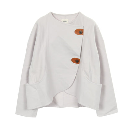 セリエボタン ジャケット カシミヤ ライトグレー エルメス アウター HERMES