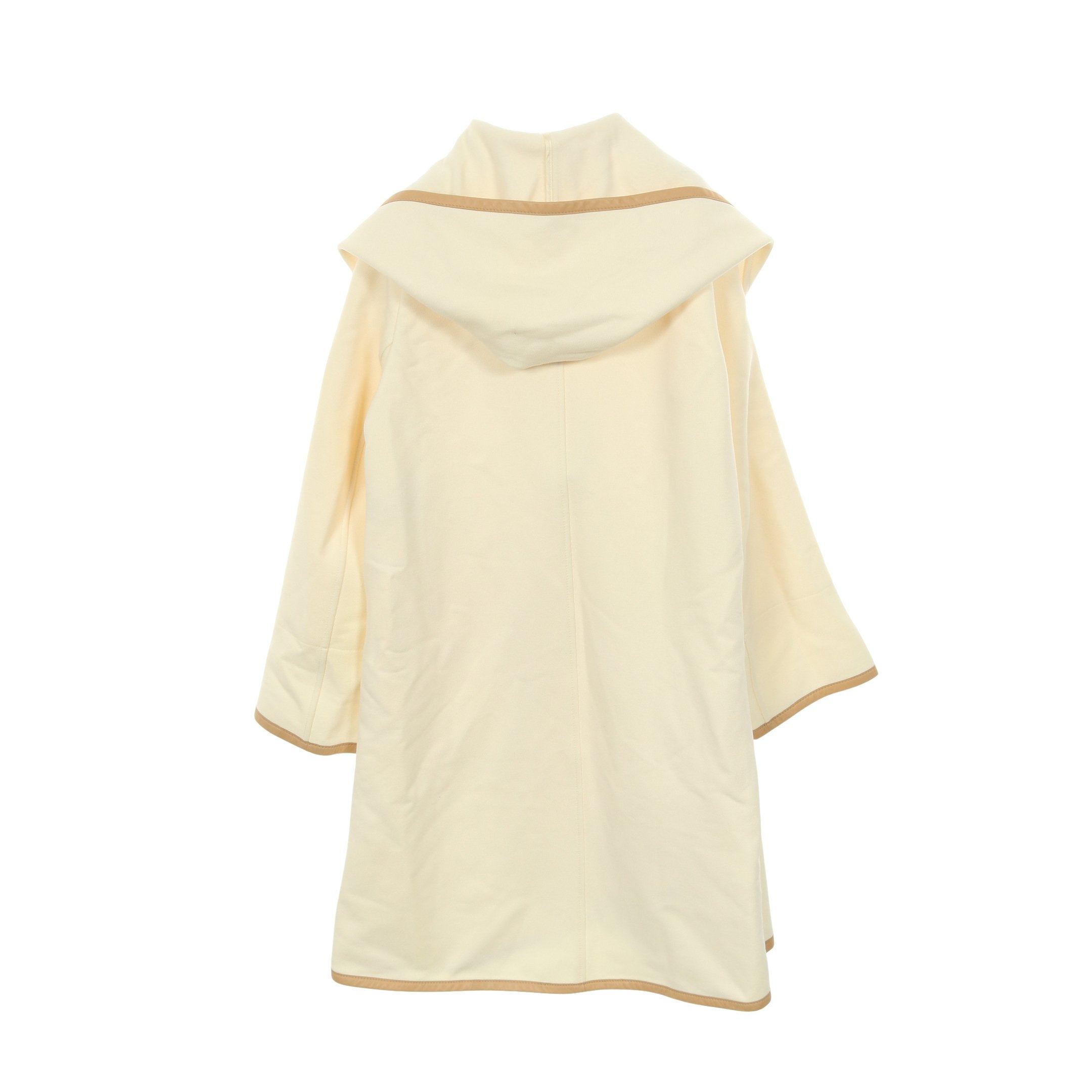 ラップコート フーデッド コート ウール カシミヤ アイボリー ベージュ