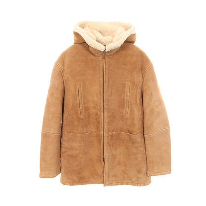 ムートンコート スエード イエローブラウン フード付き サンローランパリ アウター SAINT LAURENT PARIS